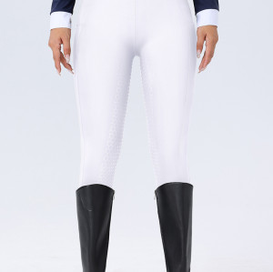 High Waist Women's Equestrian Pants with Full Seat Silicone - Non-Slip, Wear-Resistant Breeches | OEM, ODM, and Contract Manufacturing Available | Slim Fit with Pockets for Activewear and Sportswear Wholesale