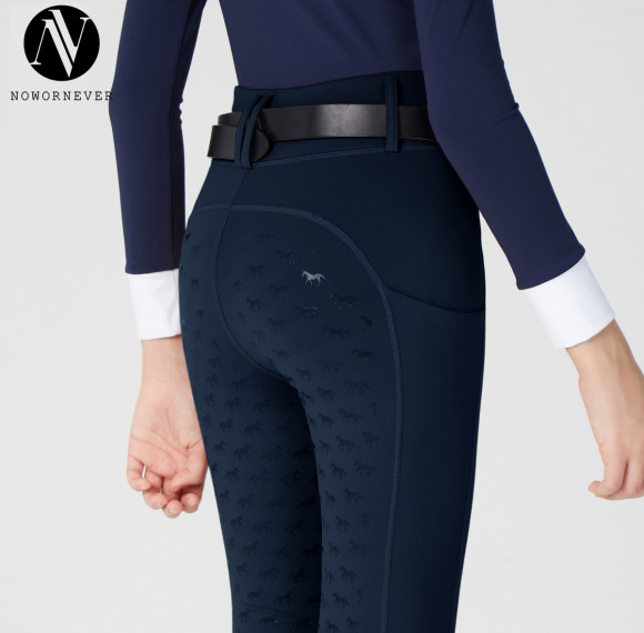 OEM & ODM Kids Full Seat Silicone Riding Breeches - Non-Slip, Wear-Resistant, High Waist Competition Pants with Pockets for Equestrian Wear