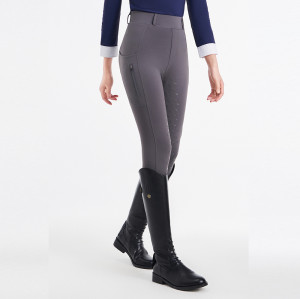 Women's Riding Pants F110 - OEM and ODM Equestrian Tights with Full Silicone Knee Protection | Zipper Pocket & High Waist Tummy Control | Wholesale Sportswear Solutions for North American & European Brand
