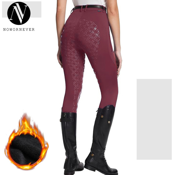 OEM/ODM In Stock Full Silicone Non-Slip Equestrian Fleece Pants - Item No.912, Winter Thickened Wear-Resistant Riding Breeches for Wholesale and Sourcing Agents