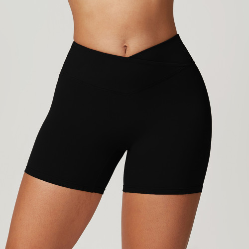 Wholesale 8799 Women's Eco Recycled Nude Feel Yoga Shorts with High Waist Design - OEM & ODM Available for Activewear & Fitness Apparel Manufacturers.