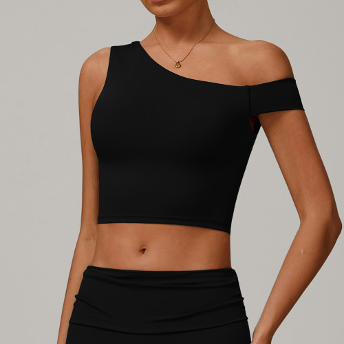 Activewear OEM & ODM: 9207 Clearance Recycled Yoga Tank Top & Asymmetric One-Shoulder Sports Bra - Wholesale Opportunities for Brands and Sourcing Agents
