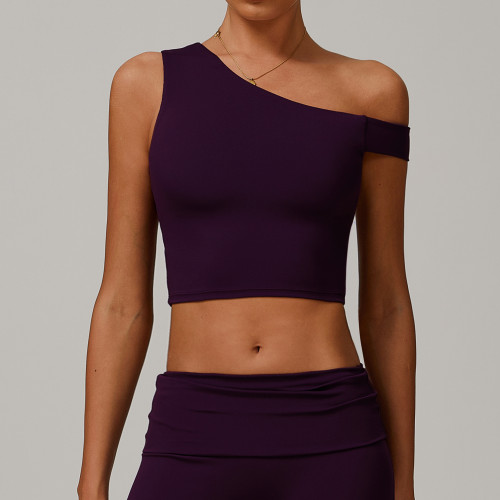 Activewear OEM & ODM: 9207 Clearance Recycled Yoga Tank Top & Asymmetric One-Shoulder Sports Bra - Wholesale Opportunities for Brands and Sourcing Agents