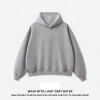 OEM & ODM Boxy Fit Cross-Border 350G Fleece Collar Button Washed Hoodie - Item No. M8305, American Style Distressed Hoodie for Bulk Wholesale & Sourcing Agents