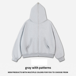 Punk Zipper All The Way Up Boxy Fit Short & Wide Dark Hip-Hop 350G Fleece Zip Up Jacket - OEM/ODM Wholesale Solutions for Activewear Manufacturers & Sourcing Agents