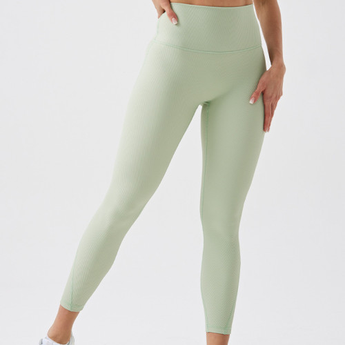 Premium Eco-Friendly Ribbed Yoga Leggings - No Camel Toe Running Workout Pants for Fitness | OEM, ODM, and Wholesale Activewear Solutions