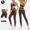 Women's Eco-Friendly Color Block Yoga Fitness Set - Recycled Fabric | Wholesale Activewear with OEM & ODM Options for Outdoor Sports Suppliers