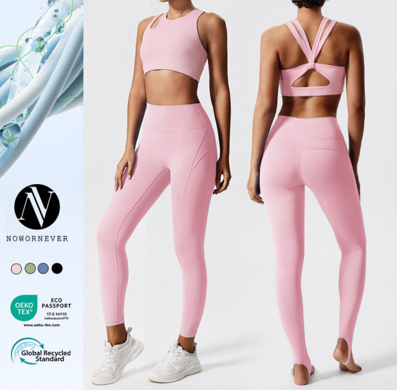 New Cross-border High Waist Peach Hip Yoga Set - Backless Hollow Out Workout Outfit for Running & Outdoor Sports | OEM, ODM & Wholesale Solutions for Activewear