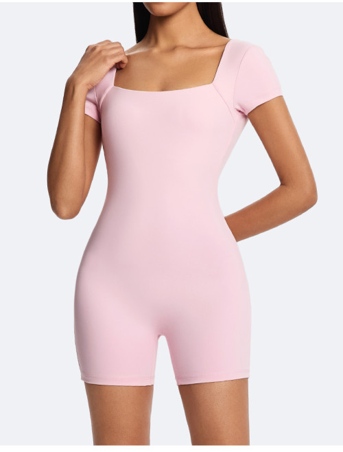 Customizable Women's Solid Color Slim Fit Bodysuit - OEM & ODM One Piece Shorts for Yoga, Running & Fitness | Wholesale Supply Solutions for Activewear & Sportswear