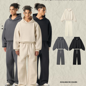 Men's Boxy Fit Tracksuit Set | M8317-K7317 | OEM, ODM, Wholesale | Comfortable 350G Hoodie & Sweatpants | American Style Streetwear for Activewear Manufacturers & Sourcing Agents