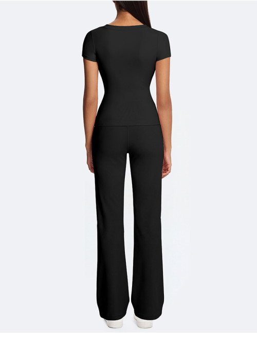 Women's Slim Yoga Set in Eco-Friendly Fabric | High Waist Butt Lifting Fitness Pants | OEM and ODM Wholesale Sourcing Agents for Casual Outdoor Activewear