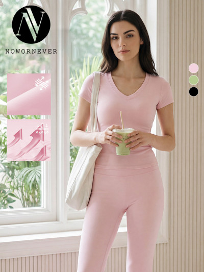 Women's Slim Yoga Set in Eco-Friendly Fabric | High Waist Butt Lifting Fitness Pants | OEM and ODM Wholesale Sourcing Agents for Casual Outdoor Activewear
