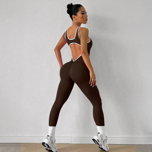 OEM & ODM Sports Yoga Jumpsuit - Item No. XY418, Sleeveless Quick Dry Ribbed Slim Fit Fitness Yoga Jumpsuit for Wholesale & Sourcing Agents - Perfect Activewear for North America Market