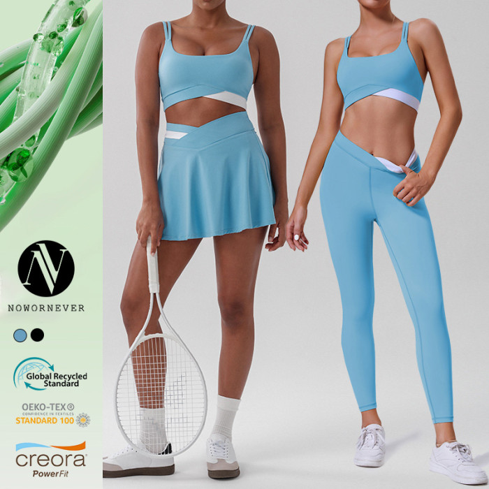 OEM & ODM High Waist Color Block Sports Skort for Women - Anti-Exposure Running Skirt with Built-in Shorts, Perfect for Tennis & Badminton | Wholesale Activewear Solutions