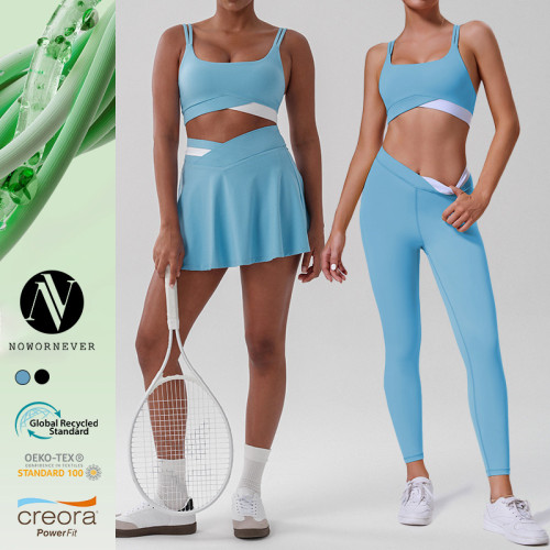 OEM & ODM High Waist Color Block Sports Skort for Women - Anti-Exposure Running Skirt with Built-in Shorts, Perfect for Tennis & Badminton | Wholesale Activewear Solutions