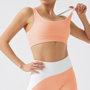 Women's Eco-Friendly Recycled Ribbed Yoga Set with High Waist Butt Lifting Design - Perfect for Running | OEM, ODM & Wholesale Activewear Solutions Available