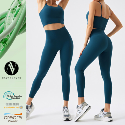 Wholesale Women's Eco-Friendly Recycled Fabric Beauty Back Yoga Set | Slim Fit Sports Fitness Outfit for Running - OEM & ODM Solutions Available