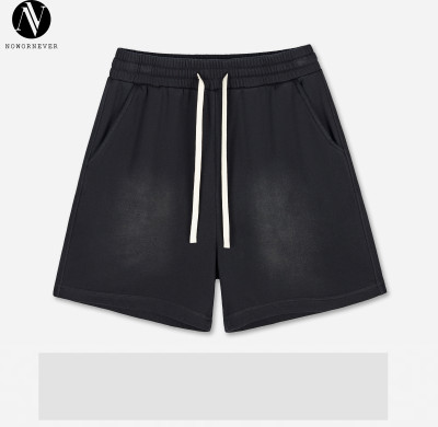 RS Men's Wear | OEM & ODM Heavyweight 350G Spray Monkey Shorts - DK8602 American Drawstring Pants for Bulk Orders & Sourcing Agents