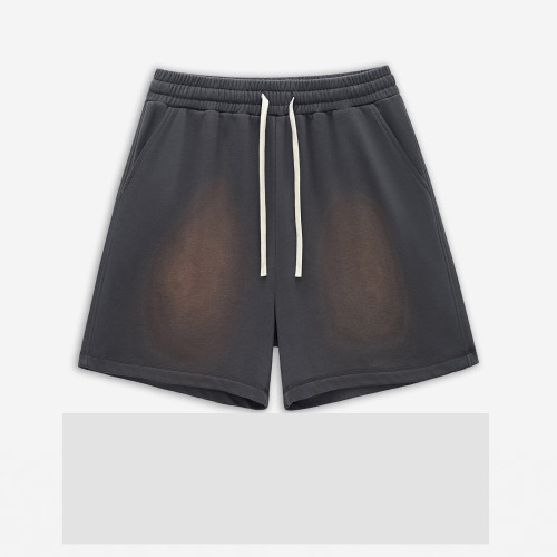 RS Men's Wear | OEM & ODM Heavyweight 350G Spray Monkey Shorts - DK8602 American Drawstring Pants for Bulk Orders & Sourcing Agents