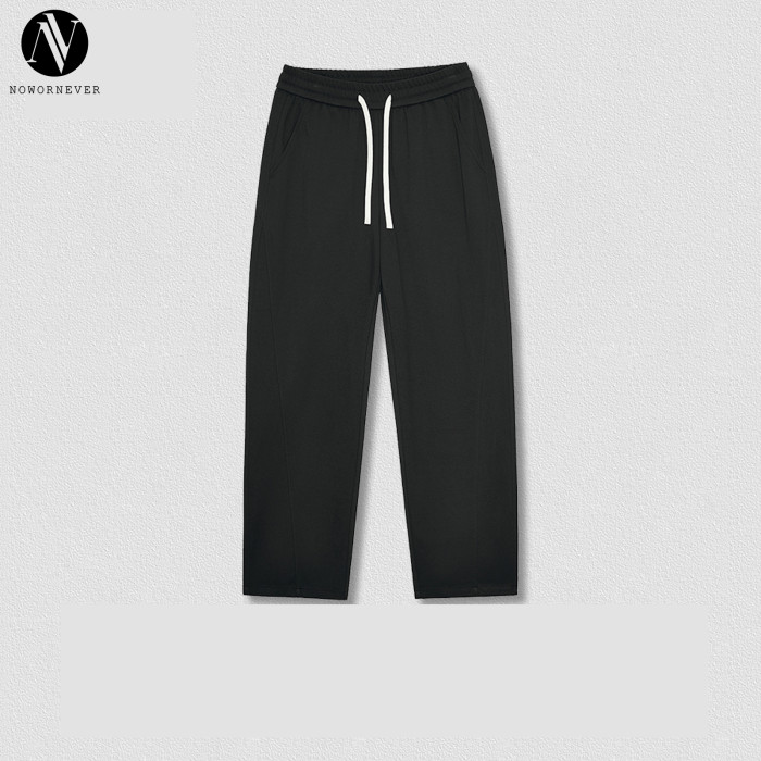 OEM & ODM Men's Wear | 2024 Spring Summer 270G Twill Plaid Splicing Long Pants - Stylish European & American Ins Wide Leg Casual Straight Pants for Wholesalers and Sourcing Agents