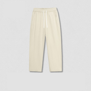 OEM & ODM Men's Wear | 2024 Spring Summer 270G Twill Plaid Splicing Long Pants - Stylish European & American Ins Wide Leg Casual Straight Pants for Wholesalers and Sourcing Agents