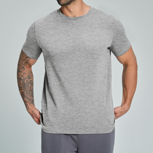 Eco-Friendly Men's Organic Cotton Short Sleeve Sports Tee - Skin-Friendly & Breathable Design for Fitness, Running & Climbing - Available for OEM, ODM, and Wholesale Opportunities