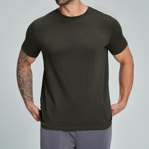 Eco-Friendly Men's Organic Cotton Short Sleeve Sports Tee - Skin-Friendly & Breathable Design for Fitness, Running & Climbing - Available for OEM, ODM, and Wholesale Opportunities