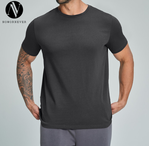 Eco-Friendly Men's Organic Cotton Short Sleeve Sports Tee - Skin-Friendly & Breathable Design for Fitness, Running & Climbing - Available for OEM, ODM, and Wholesale Opportunities