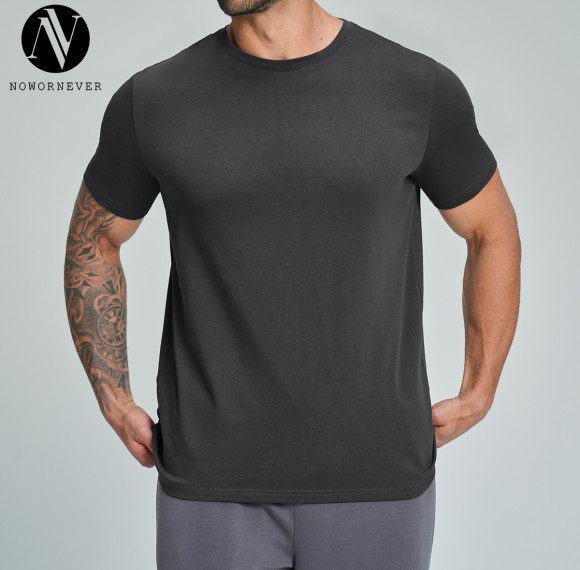 Eco-Friendly Men's Organic Cotton Short Sleeve Sports Tee - Skin-Friendly & Breathable Design for Fitness, Running & Climbing - Available for OEM, ODM, and Wholesale Opportunities