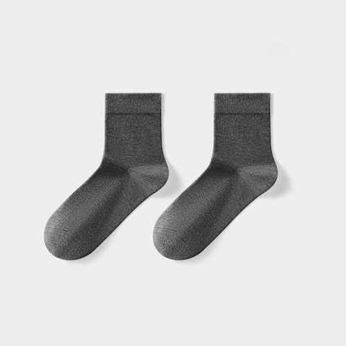 Custom Men's Pure Cotton Mid-Calf Socks - Antibacterial, Sweat Absorbent, Deodorant, Seamless High Elastic Socks | OEM, ODM, Wholesale Solutions | Item No. 1912-5