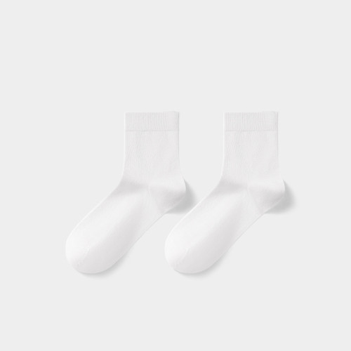 Custom Men's Pure Cotton Mid-Calf Socks - Antibacterial, Sweat Absorbent, Deodorant, Seamless High Elastic Socks | OEM, ODM, Wholesale Solutions | Item No. 1912-5