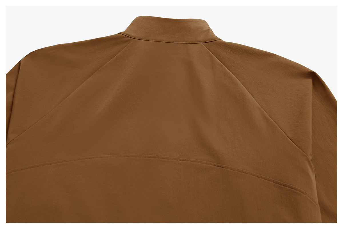 recycled color block zip-up jacket