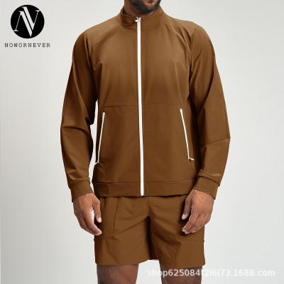 Wholesale Men's Eco-Friendly Recycled Color Block Zip-up Jacket with Stand Collar - Ideal for Commuting, Hiking & Climbing | OEM & ODM Services Offered