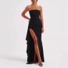 2024 Hot Selling Strapless Maxi Dress - OEM & ODM Available for Wholesalers | Sexy Side Slit Irregular Bodycon Dress - Item No. ald1088 | Perfect for Summer Fashion