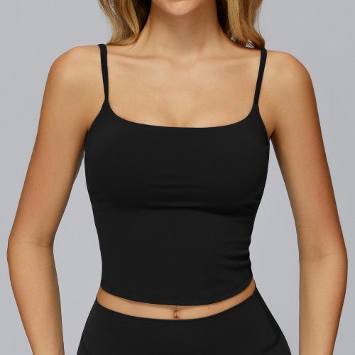 OEM & ODM Women's Brushed Yoga Tank Top with Hollow Back and Double Straps - Perfect Sports Tank for Outdoor Running & Fitness | Wholesale Sourcing Agents3127