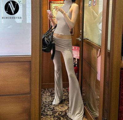 OEM & ODM Women's Fall 2025 Fashion Sleeveless Crop Top with High Waist Flare Pants Set - Wholesale Activewear S4516401K for Brands and Retailers