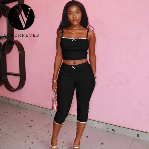 2025 Summer New Arrival European & American Streetwear Sleeveless Crop Top and High Waist Five-Point Pants Set | OEM, ODM, Wholesale Available - Item No. S5218478K