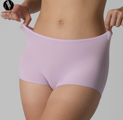 Thin, non-roll hem, solid-color nylon-spandex high-elastic panties for women, breathable quick-dry healthy comfortable skin-friendly ladies' boxer briefs.1218