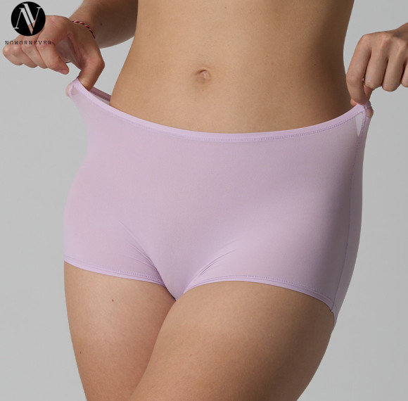 Thin, non-roll hem, solid-color nylon-spandex high-elastic panties for women, breathable quick-dry healthy comfortable skin-friendly ladies' boxer briefs.1218