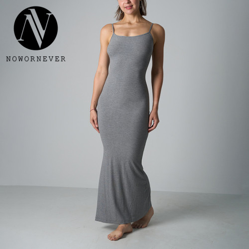 OEM & ODM Women's 2025 Summer Soft Lounge Rib Long Dress - Slim Fit Modal Cami Maxi Dress SK1229 for Wholesale & Sourcing Agents - Perfect for Activewear & Fashion Clothing Brands