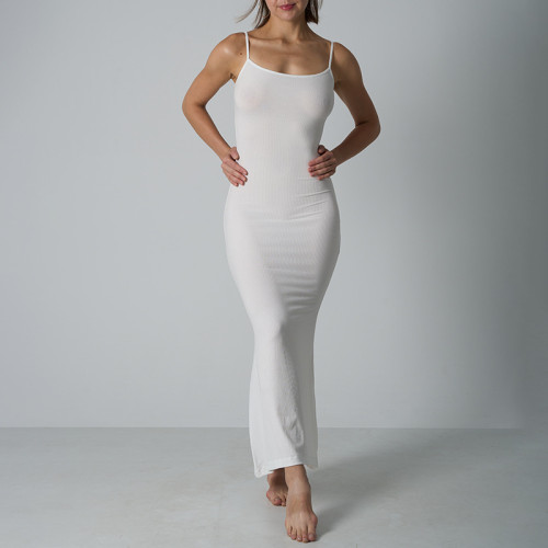 OEM & ODM Women's 2025 Summer Soft Lounge Rib Long Dress - Slim Fit Modal Cami Maxi Dress SK1229 for Wholesale & Sourcing Agents - Perfect for Activewear & Fashion Clothing Brands