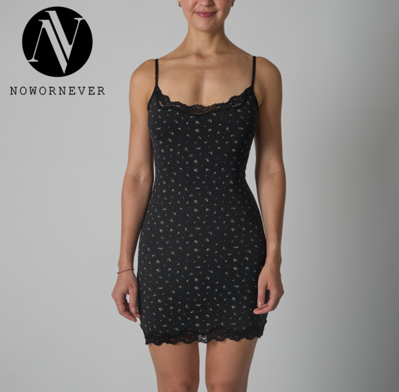 OEM & ODM Spring Black Lace Slip Dress for Women | Floral Print Cami Mini Dress | High Waist Bodycon Slim Fit | Wholesale Sourcing Agents | Perfect for Activewear & Fashion Clothing