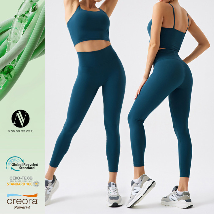 Wholesale Women's Eco-Friendly Recycled Fabric Beauty Back Yoga Set | Slim Fit Sports Fitness Outfit for Running - OEM & ODM Solutions Available