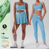 OEM & ODM High Waist Color Block Sports Skort for Women - Anti-Exposure Running Skirt with Built-in Shorts, Perfect for Tennis & Badminton | Wholesale Activewear Solutions