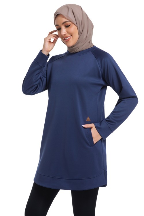 OEM & ODM Y025 Modest Muslim Women's Sportswear Hoodie - Solid Color Arab Islamic Activewear Top for Wholesale & Sourcing Agents