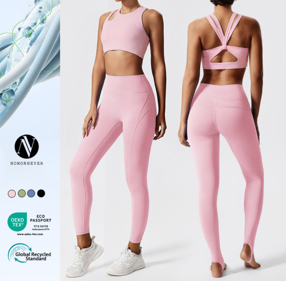 New Cross-border High Waist Peach Hip Yoga Set - Backless Hollow Out Workout Outfit for Running & Outdoor Sports | OEM, ODM & Wholesale Solutions for Activewear