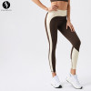 Premium Eco-Friendly Recycled Yoga Pants | Butt Lifting High Waist 9/10 Color Block Leggings in Peach | OEM, ODM & Wholesale Solutions for Activewear Retailers