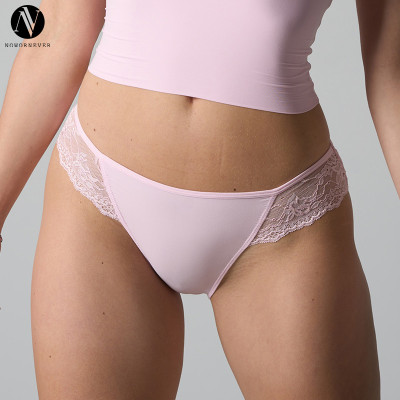 Sexy Lace Women's Hip-Hugging Briefs - Mid-Low Rise French Style with Breathable Cotton Gusset | OEM & ODM Services for Wholesale and Sourcing Agents1379