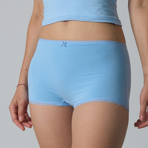 Solid Color Cotton Lace Short Underwear for Women | OEM & ODM High Waist Leggings | Wholesale Boxer Shorts Manufacturer & Sourcing Partner1317