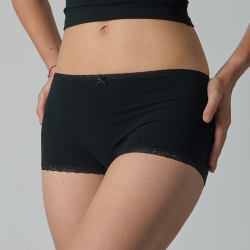 Solid Color Cotton Lace Short Underwear for Women | OEM & ODM High Waist Leggings | Wholesale Boxer Shorts Manufacturer & Sourcing Partner1317